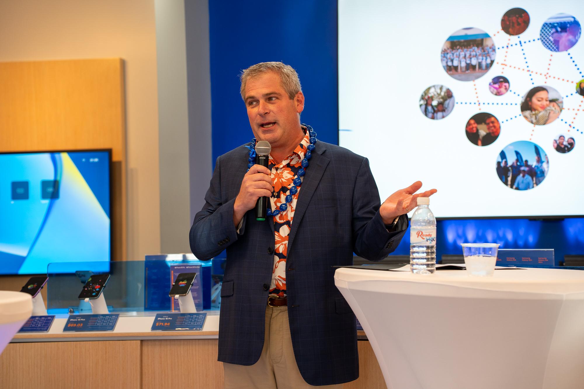 David Gibson, CEO of IT&amp;E, spoke to the crowd at the VIP night. Photo by Skyler Obispo. 