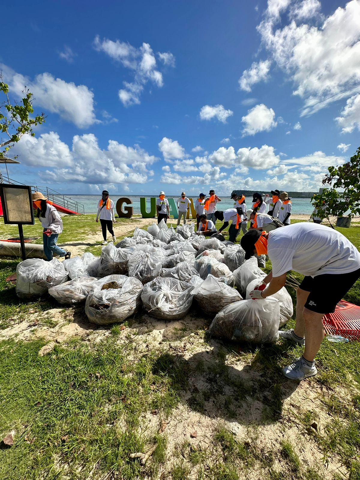 GVB, PIC and friends gather more than 70 bags of trash in Tumon 