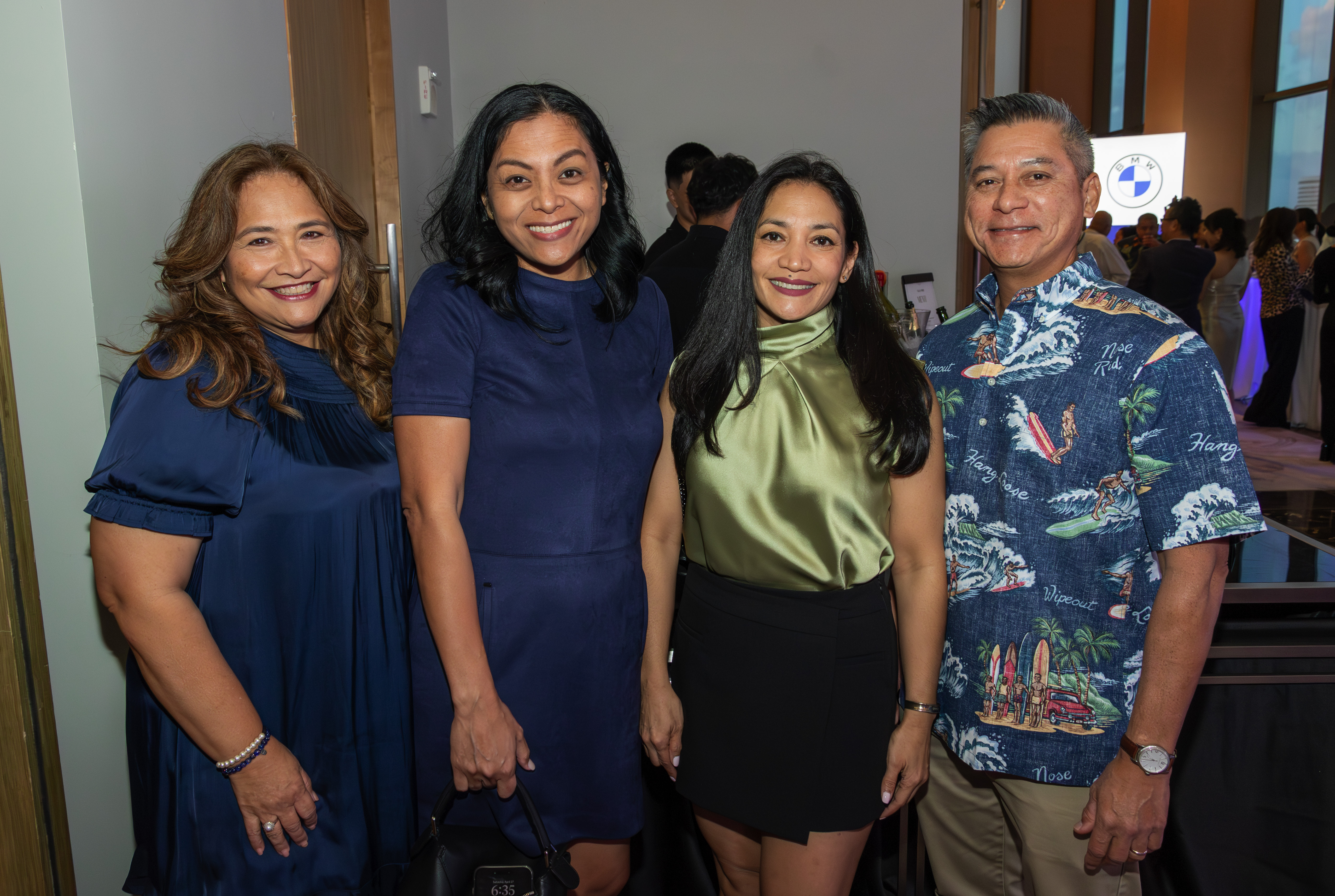 (From left) Catherine Castro, president, Guam Chamber of Commerce; Gabrielle L.G. Bamba, chief operations officer, ASC Trust; Edeine L. Camacho; and Frank P. Camacho, president and CEO, PFC Finance and husband of Edeine.