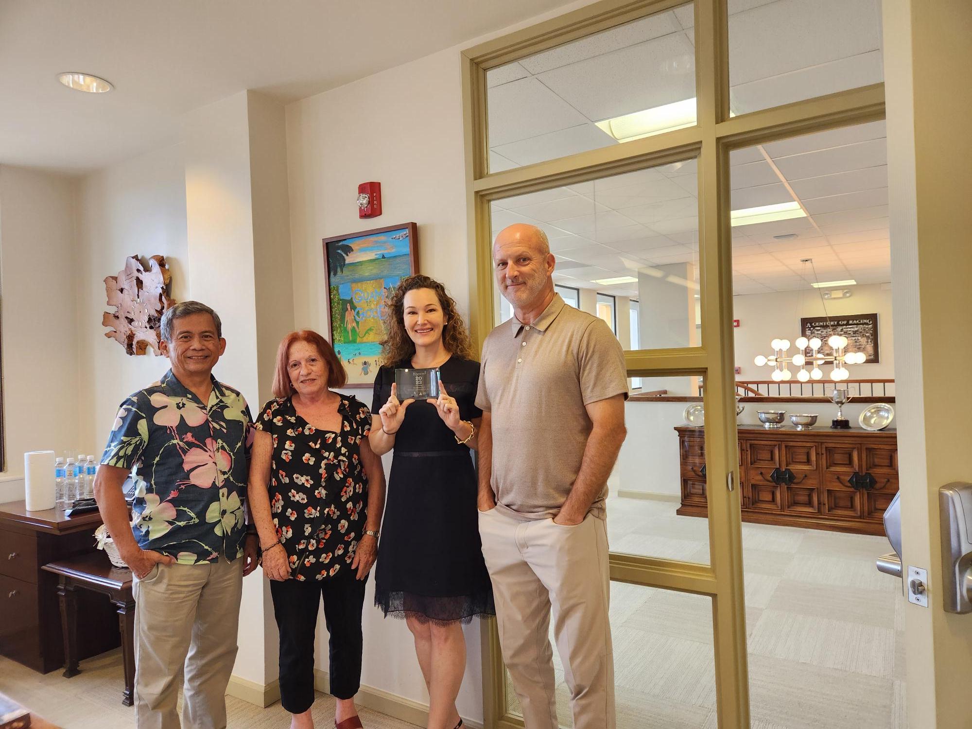 (From left) Hermie Queja, general manager, Micronesian Brokers Inc.; Maratita; Ramona Lea Jones, CEO, Jones &amp; Guerrero Co. Inc.; and John.