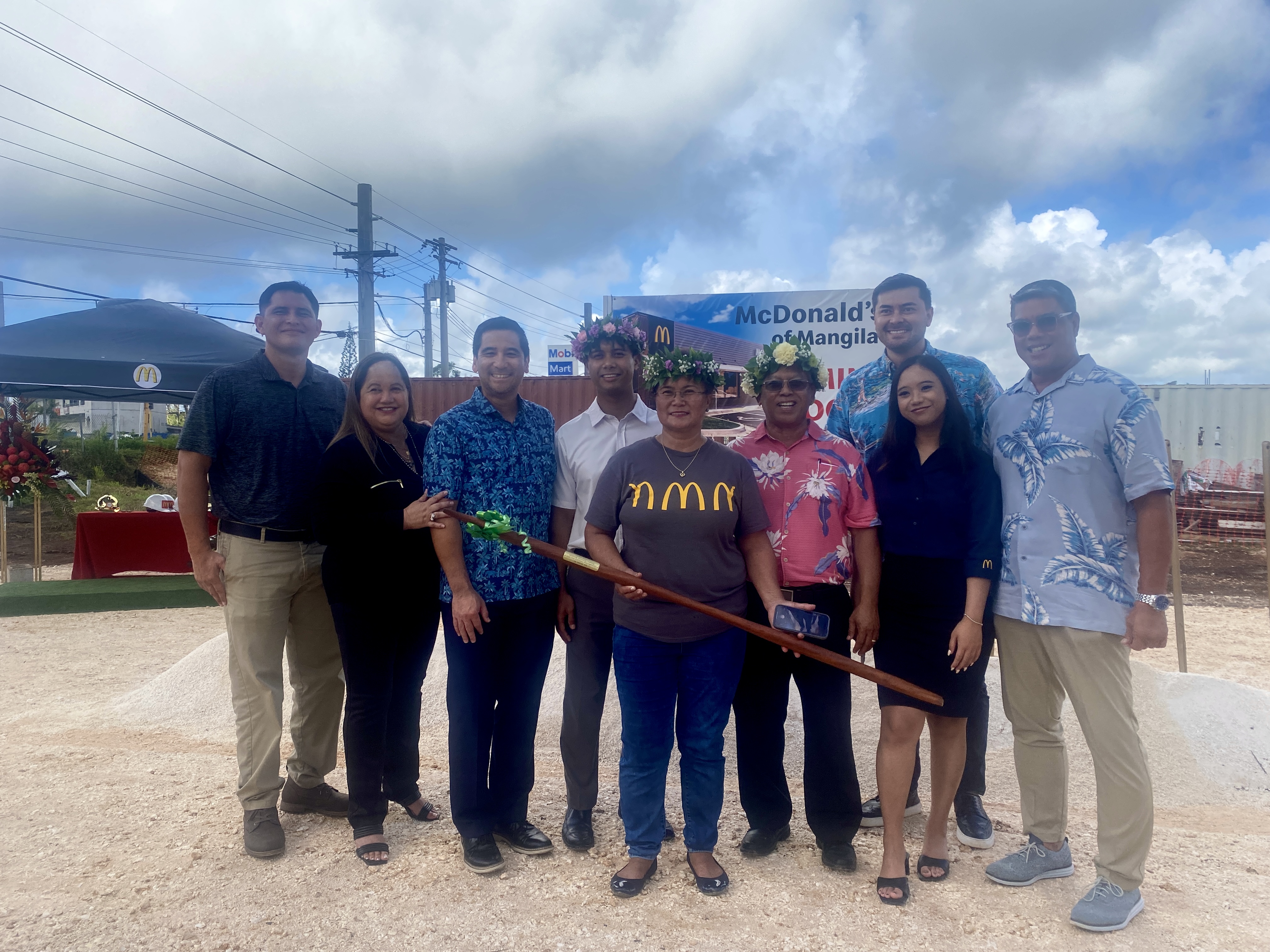 (From left) Camilo Lorenzo, account executive, Matson; Sen. Tina Muña Barnes, vice speaker of the 37th Guam Legislature; Patrick Bulaon, vice president and general manager, Matson; Joe Ayuyu, vice president, McDonald’s of Guam &amp; Saipan and owner of McDonald’s of Yigo; Marcia Ayuyu, vice president and owner, McDonald’s Saipan; Jose Ayuyu, president and CEO, McDonald’s of Guam &amp; Saipan; Stephen Gatewood, sales &amp; customer service manager, Matson; Ashley Ayuyu, human resources director, McDonald’s of Guam; and Phil Santos, senior account executive, Matson. Photo by Khyomara Santana