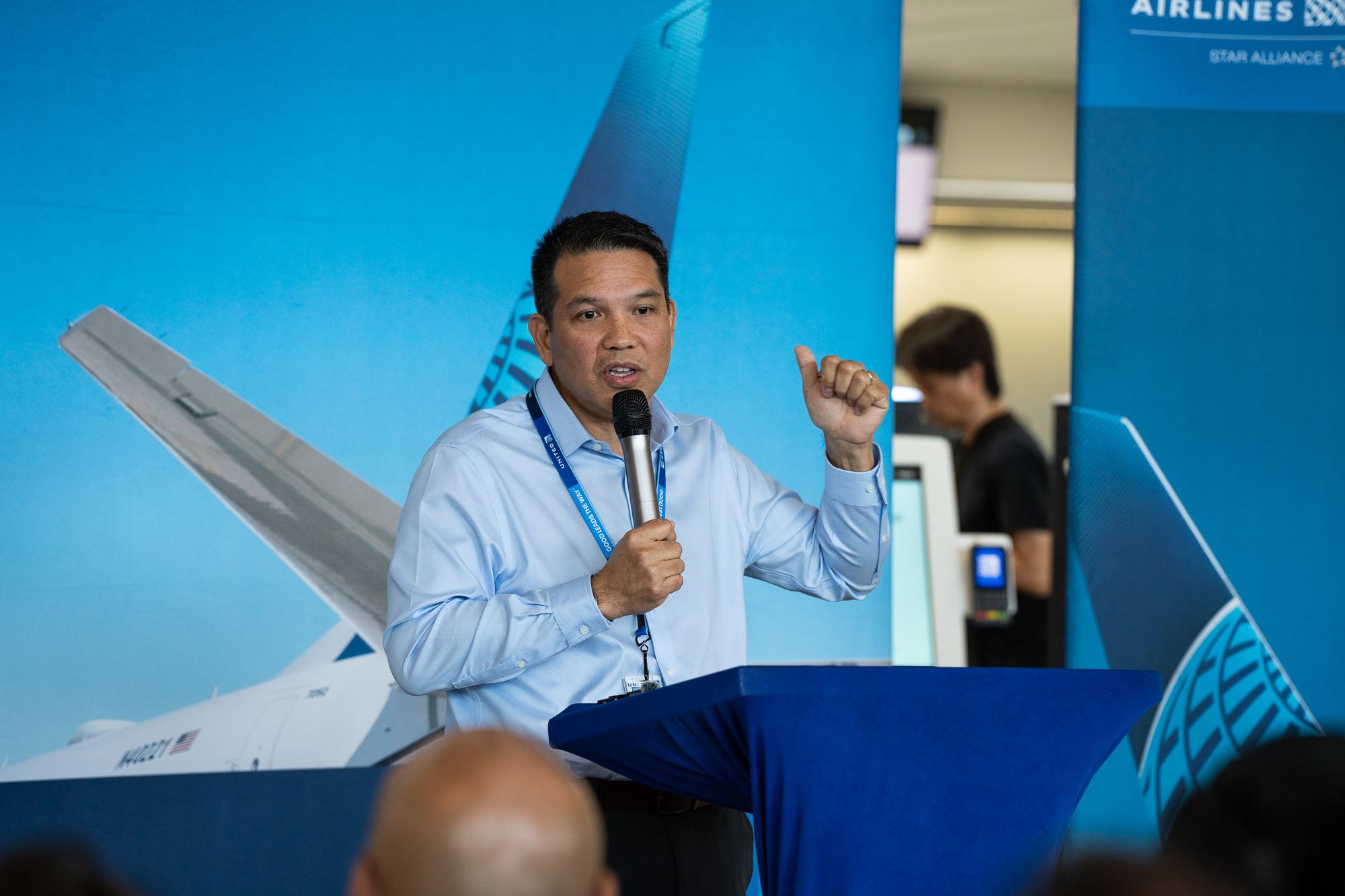 Sam Shinohara, managing director of airport operations in Asia and Pacific, United Airlines. Photo by Skyler Obispo 